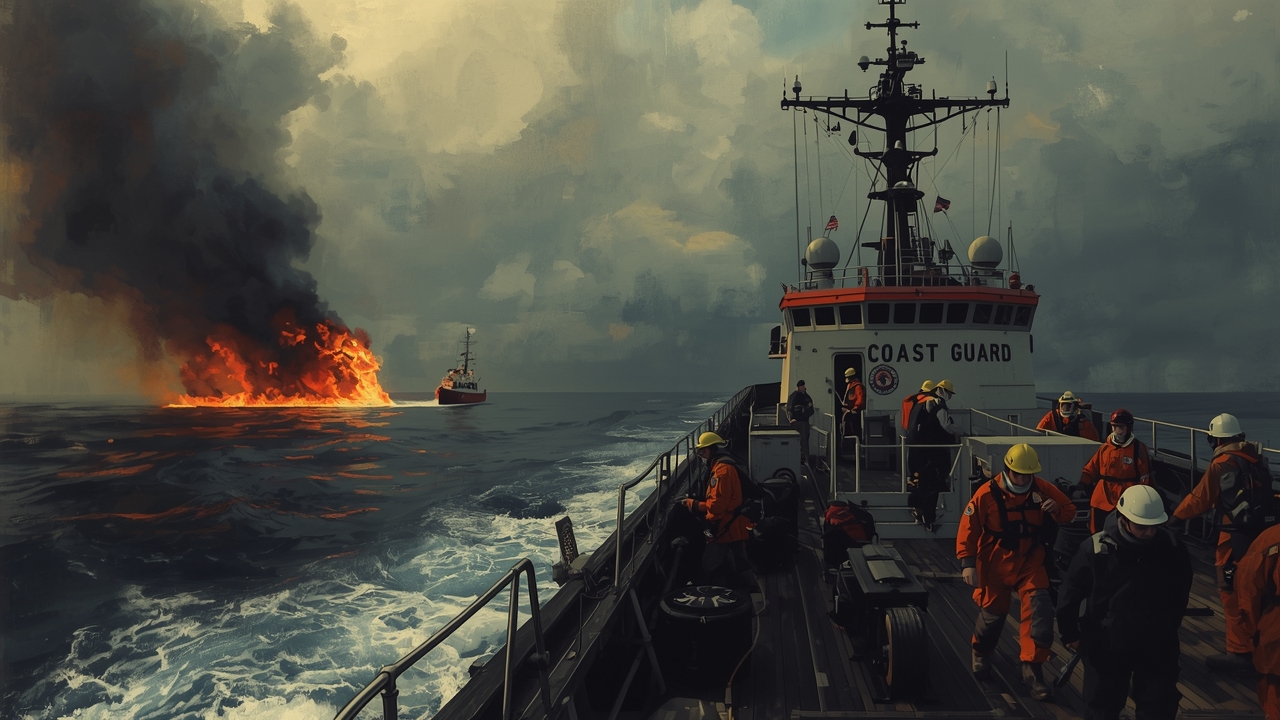 Coast Guard responds to nearshore marine fire