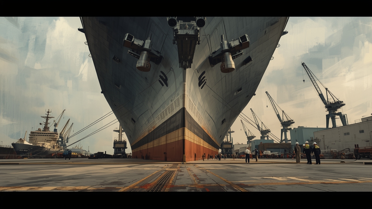 Carrier enters dry dock for overhaul
