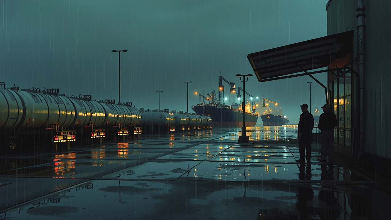 Stranded LNG sits on the Gulf Coast due to lack of transport options.