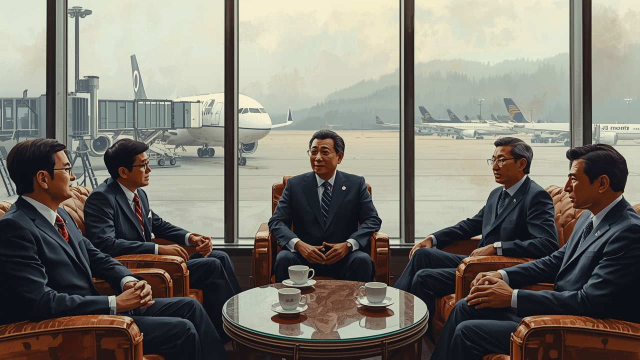 President Lee meets press in Anchorage layover